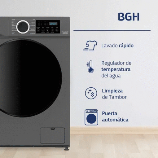 Lavarropas 8kg BGH Automático Inverter Dark Silver Bwfi08s24ar - Image 3