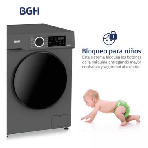 Lavarropas 8kg BGH Automático Inverter Dark Silver Bwfi08s24ar - Image 4