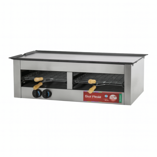 Carlitero Tostador Doble Con Plancha Sol Real Ac Inox A Gas