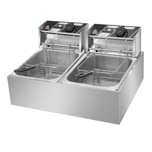 Freidora Industrial Doble Daewoo A Inox Comercial 20lt 5000w Color Plateado