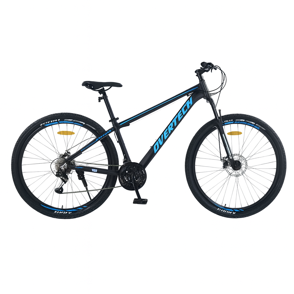 Bicicleta Mtb Overtech Q6 R29 Aluminio 21v Freno A Disco 12x Color Negro/Azul/Azul Tamaño del cuadro M